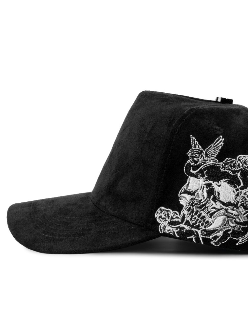 Black Suede Skull with baby angels